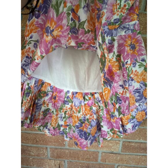 One And Only Collective Floral Ruffle Hem Mini Romper Dress Open Back Design - Picture 10 of 12